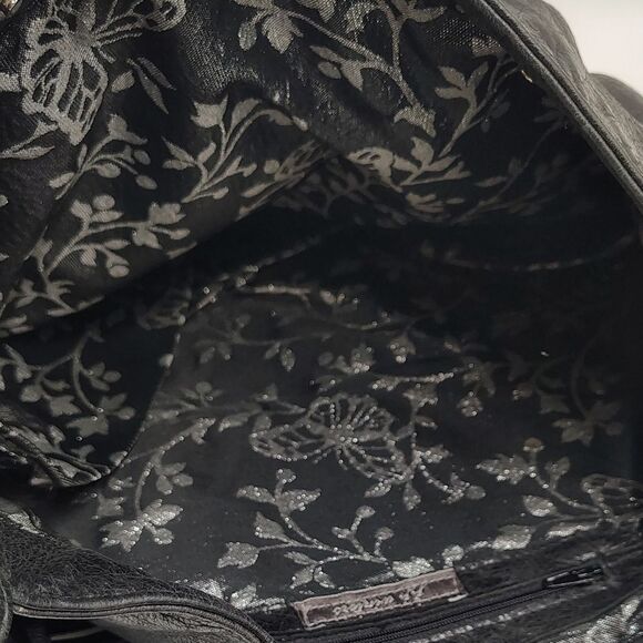 J J Winters Black Fringe Leather Boho Bag Vintage - Picture 15 of 16